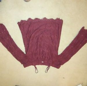 Off the shoulder knit style shirt